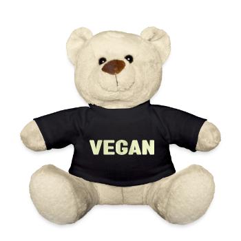Vegan - splash - Teddy Bear - black - Front