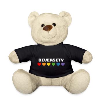 Rainbow Hearts LGBT lgbtqi queer Diversity - Teddy Bear - black - Front