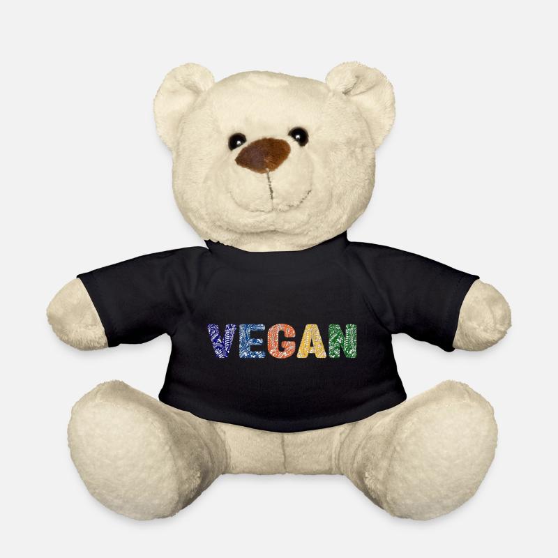 Vegan pattern - couleurs primaires - Nounours - noir