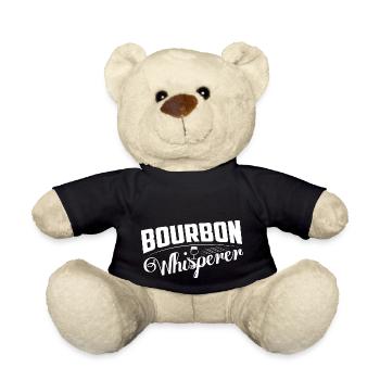 Bourbon Whisperer Whiskey Drinking - Teddy Bear - black - Front