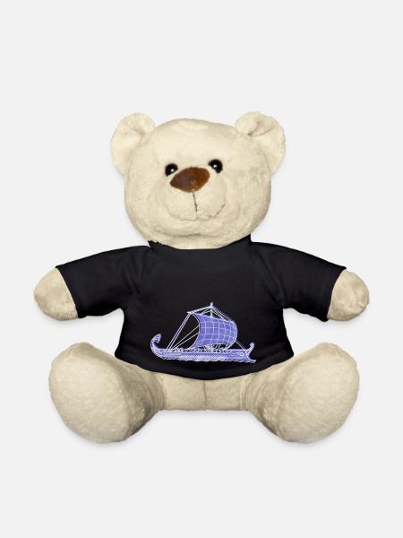 "Argo", Boho Line Art Design, Series "Greece" - Teddy Bear - black