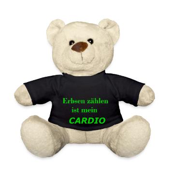 Erbsen zählen ist mein Cardio Shirt Geschenk - Teddy - Schwarz - Vorne