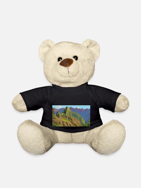 Machu Picchu, Pérou - Pixel Art - Nounours - noir