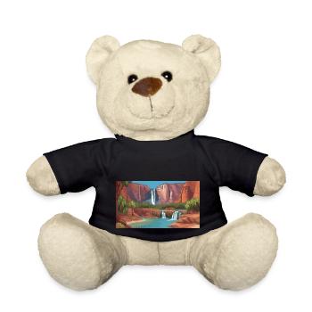 Havasu Falls, Arizona - Pixel Art - Teddy Bear - black - Front