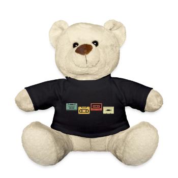 Vintage Retro Cassette - Teddy Bear - black - Front