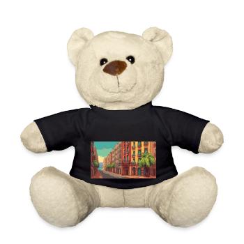 Barcelona, Spain - Pixel Art - Teddy Bear - black - Front