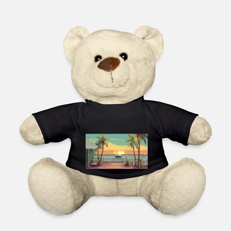 Key West, Florida - Pixel Art - Teddy Bear - black