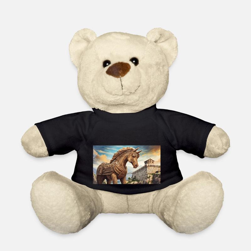 schöne mythische Orte – Trojanisches Pferd - Teddy - Schwarz