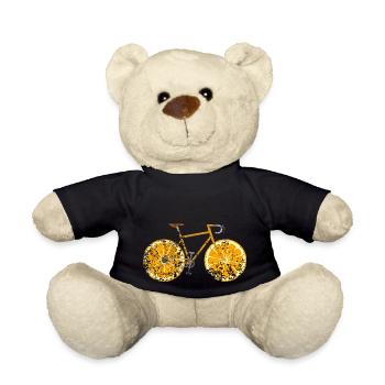 Rennrad Fahrrad Obst Frucht Vintage Retro Grunge - Teddy - Schwarz - Vorne