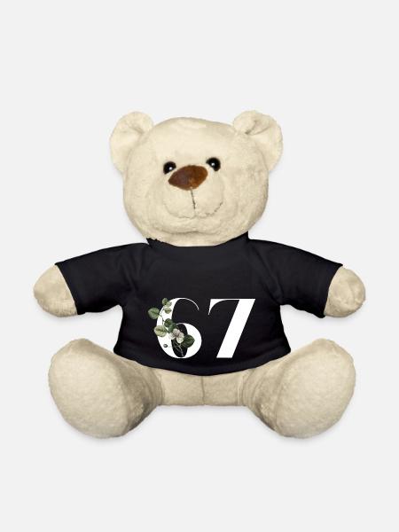 Nummer 67 Blumengrün - 67. Blumengeburtstag - Teddy - Schwarz