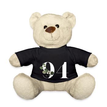 Numéro 94 floral vert - 94e anniversaire floral - Nounours - noir - Devant