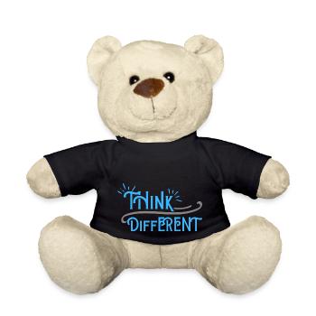 Think Differnet Blue Grey Design - Teddy Bear - black - Front