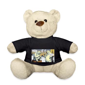 Christmas Polar Bears North Pole Smoking Cigarette - Teddy Bear - black - Front