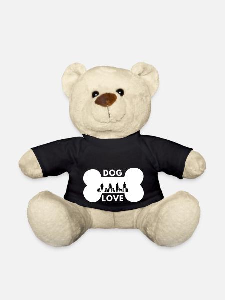 Dogs love with people (Black background) - Teddy Bear - black