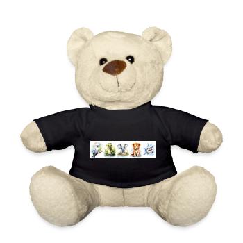 Nursery Animal Prints - Teddy Bear - black - Front
