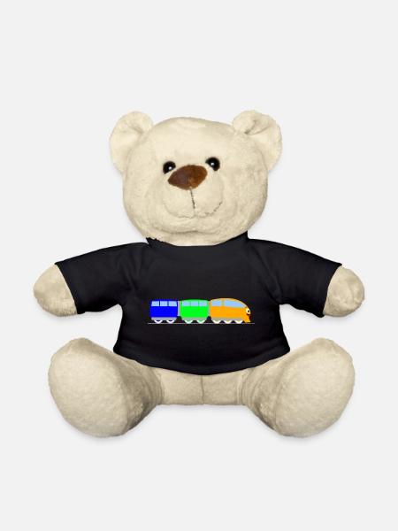 Children train - railway - train - Teddy Bear - black