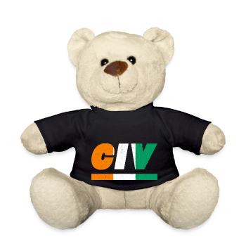 Ivory Coast Flag Flag CIV - Teddy Bear - black - Front