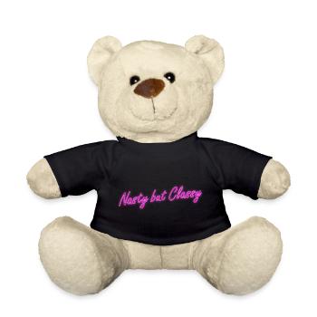 Neon Naughty by classy lettering - Teddy Bear - black - Front