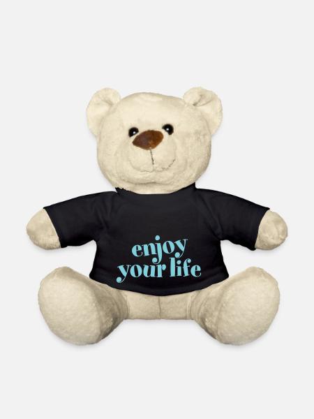 enjoy your life genieß dein Leben fröhlich hygge - Teddy - Schwarz