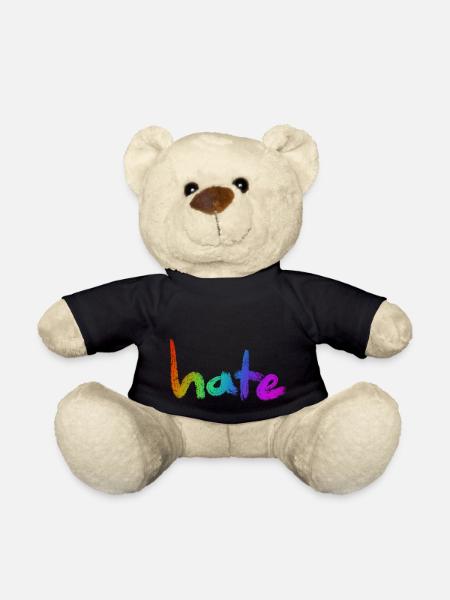 Hate Text Rainbow - Teddy - Schwarz