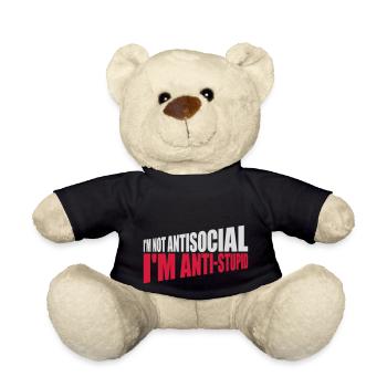 not antisocial anti stupid - Teddy - Schwarz - Vorne