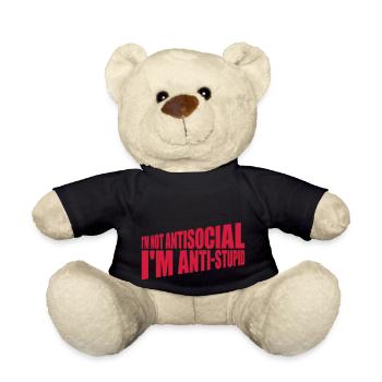 not antisocial anti stupid - Teddy - Schwarz - Vorne