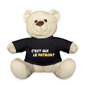c est qui le patron / cadeau humour boss - Nounours - noir - Devant