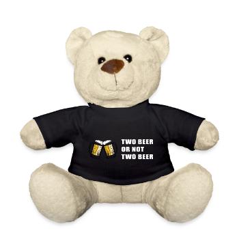 Beer Beer Wine Vino Party - Teddy Bear - black - Front