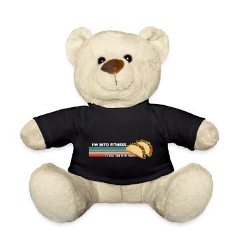 Je suis dans le fitness, taco fit’ness dans ma bouche drôle - Nounours - noir - Devant