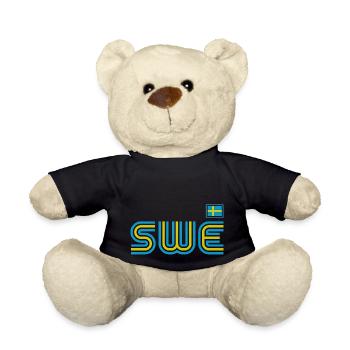 Suède Suède drapeau national norden skandinavia - Nounours - noir - Devant