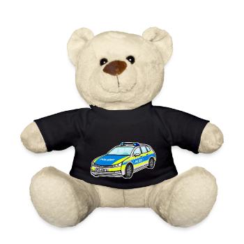 Voiture de police allemande, voiture de police, voiture de patrouille - Nounours - noir - Devant