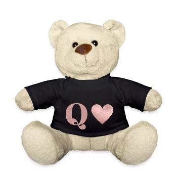 Letter q heart rose gold - Teddy Bear - black - Front
