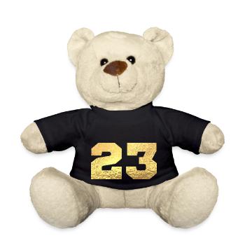 Nummer 23 Gold Glitter - 23. Jubiläum - Teddy - Schwarz - Vorne