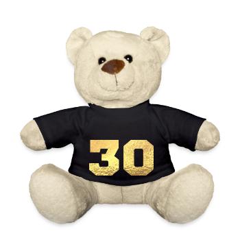 Numéro 30 paillettes doré - 30e anniversaire - Nounours - noir - Devant