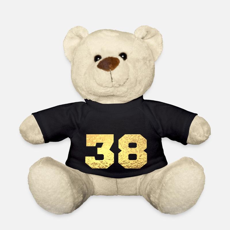 Numéro 38 paillettes doré - 38e anniversaire - Nounours - noir