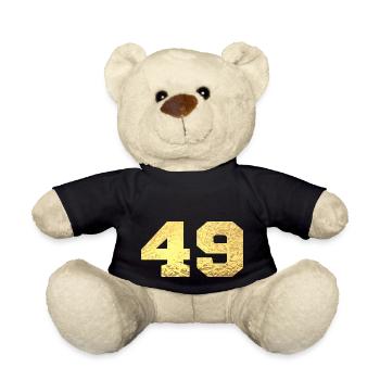 Nummer 49 Gold Glitter - 49. Jahrestag - Teddy - Schwarz - Vorne