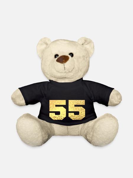Numéro 55 paillettes doré - 55e anniversaire - Nounours - noir