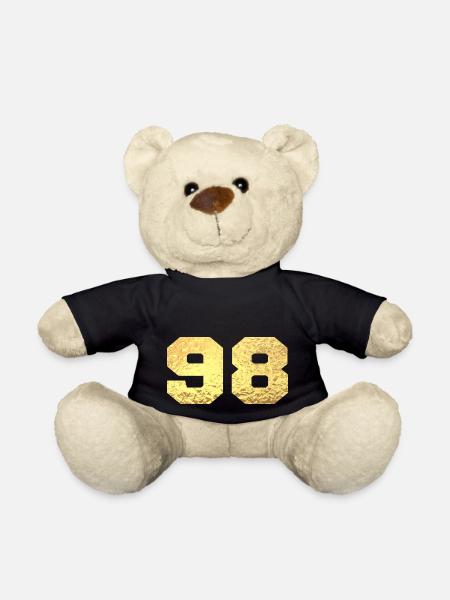 Numéro 98 paillettes doré - 98e anniversaire - Nounours - noir