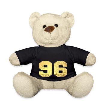 Numéro 96 paillettes doré - 96e anniversaire - Nounours - noir - Devant