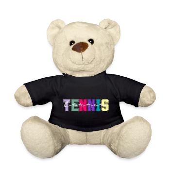 Tennisfarben - Geschenk für Tennisliebhaber - Teddy - Schwarz - Vorne