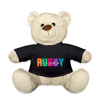 Rugby colors - rugby lover gift - Teddy Bear - black - Front