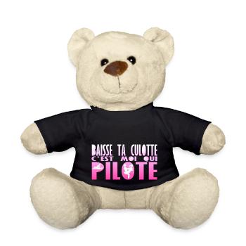 baisse culotte moi pilote humour sexe position kam - Nounours - noir - Devant