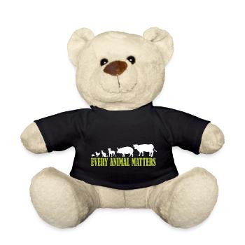 Tierfreund Spruch Every Animal matters - Teddy - Schwarz - Vorne