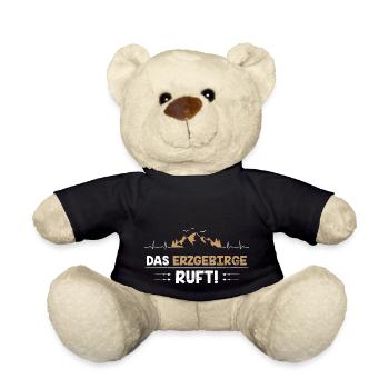 Erzgebirge ruft Mittelgebirge Herzschlag - Teddy - Schwarz - Vorne