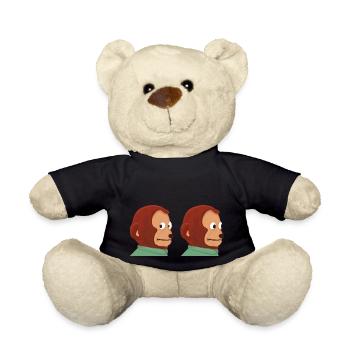 Drôle de mème de marionnette de singe - Nounours - noir - Devant