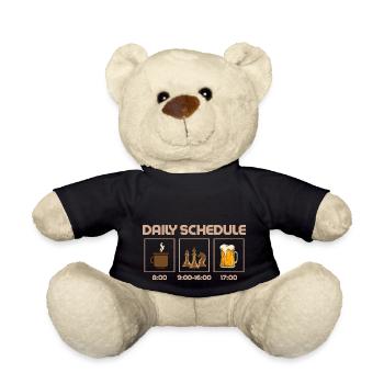 Daily Schedule Chess Player Chess Board - Teddy Bear - black - Front