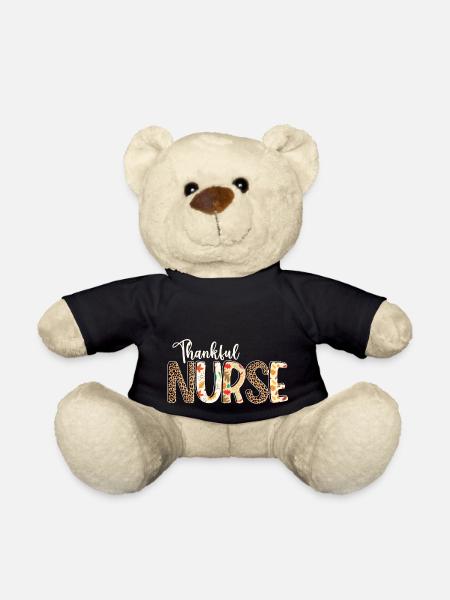 Fall Autumn Leopard - Thankful Nurse - Teddy Bear - black