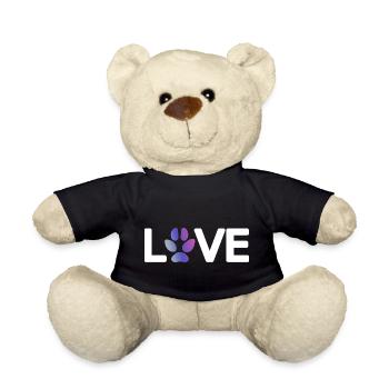 Dog Paw Love Love Colorful Dogs Paw Print 4 - Teddy Bear - black - Front