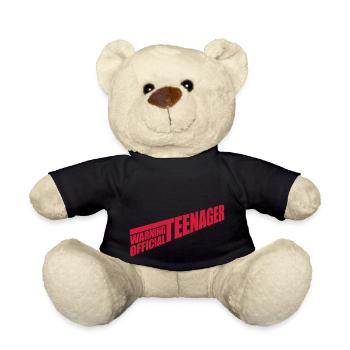 avertissement citation officielle d’adolescent - Nounours - noir - Devant