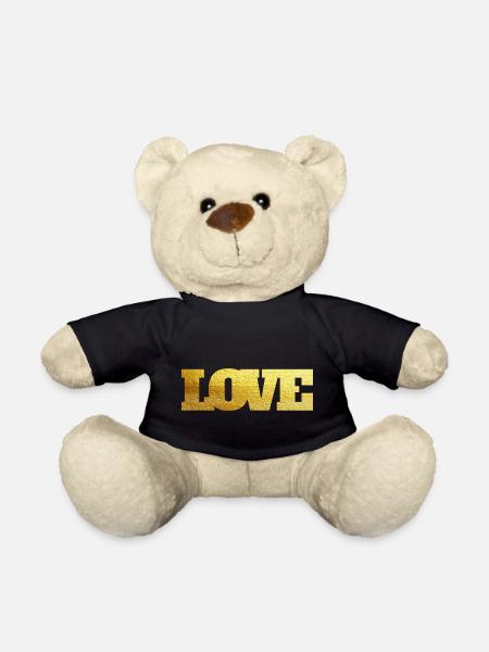 L O V E gold - Teddy - Schwarz